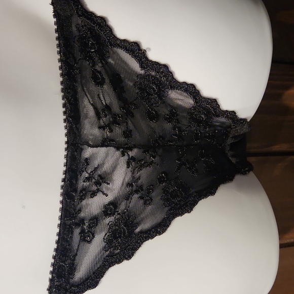 Secret Treasures Black Velvet And Lace Chemise Set - Picture 3 of 6